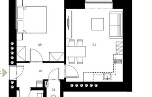 Apartment for sale, 2+kk - 1 bedroom, 45m<sup>2</sup>